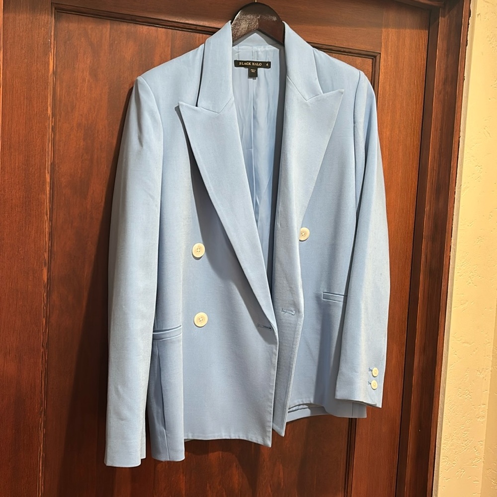 Blue blazer black halo brand size 4 worn once